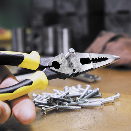 Needle Nose Pliers with Crimper, All Purpose Plier Crimps, Strips, Cuts, loops, and Shears KLEIN TOOLS J207-8CR