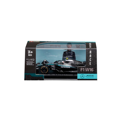 Bburago Mercedes-AMG W16 2025#12 Antonelli Diecast Model Car 1:43 with Display Case and Base Detailed F1 Mercedes Replica Officially Licensed, Recommended Age 14+ Years
