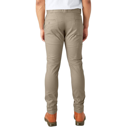 Dickies Men's Skinny Straight Double Knee Work Pants - Durable, Slim Fit, Industrial Uniform & Workwear, Desert Sand, 40W x 32L