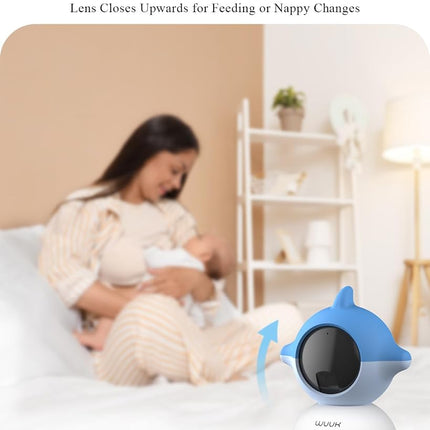 WUUK 2K Baby Monitor with Camera and Audio (Blue)