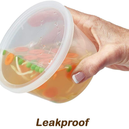 DuraHome - Deli Containers with Lids Leakproof - 40 Pack BPA-Free Plastic Microwaveable Clear Food Storage Container Premium Heavy-Duty Quality, Freezer & Dishwasher Safe (16 oz.)