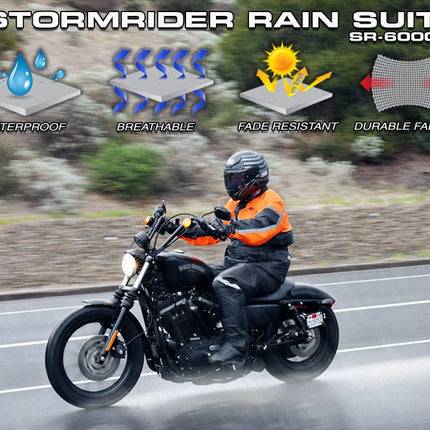 Nelson-Rigg Stormrider Rain Suit (Black/Orange, XX-Large)