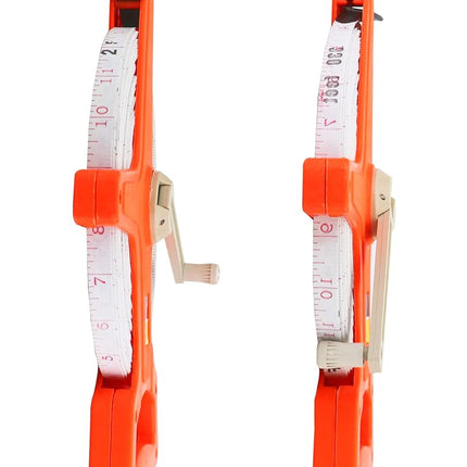 QWORK 1/2" x 330' Fiberglass Tape Measure, 2 Pack Engineer's Open Reel Dual Sided Measure, Orange