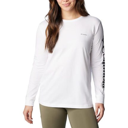 Columbia Women's North Cascades Long Sleeve Tee, White/Gem Columbia, Talla XS