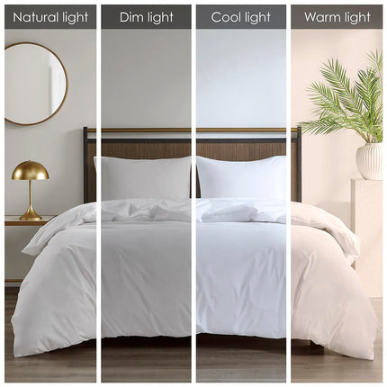 Sleep Philosophy Duvet Cover Queen Size Waterproof Comforter Protector for All Seasons, 3M Scotchgard Moisture Wicking Treatment Duvet Protector with Zipper Flap White