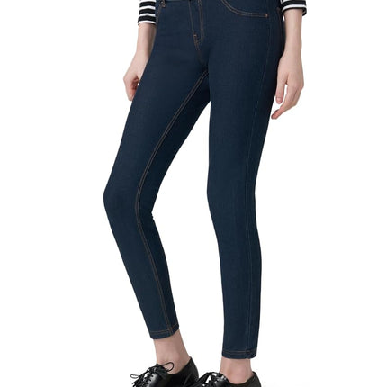 HUE Women's Essential Denim Leggings, Deep Indigo Wash, XS