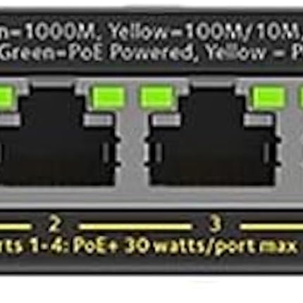 Netgear conmutador Gigabit Ethernet PoE+ de 5 puertos