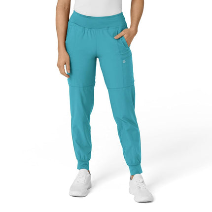 WonderWink 5555ATEALXL W123 Women's Comfort Waist Cargo Jogger Pant, Teal Blue, Standard-XL Size