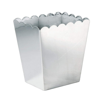 Shiny SLVR Plastic Scallop Container 3PC - Party Supplies - 3 Pieces