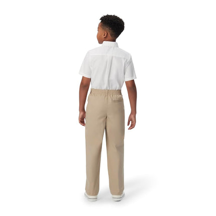 French Toast Boys' Relaxed Fit Pull-on Twill Pant, Khaki, 12