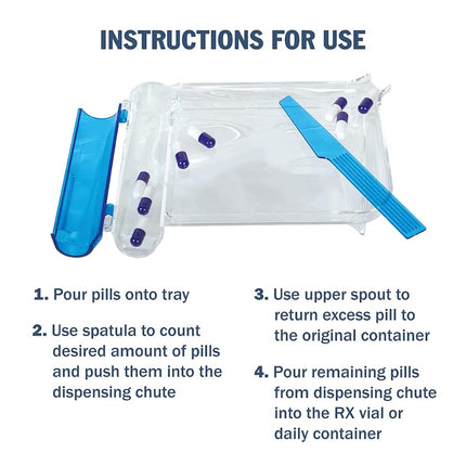 Apothecary Products Pill Tray and Spatula and Blade | for Tablets, Medicine, Vitamins | Right-Handed