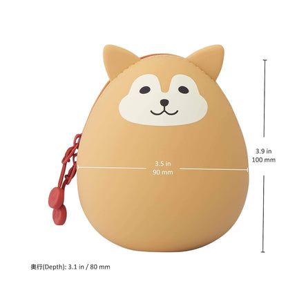 LIHITLAB PuniLabo Zipper Pouch, Egg-Shaped, Calico Cat (A7782-7), Medium: 2.2 Ã— 2.4 inches