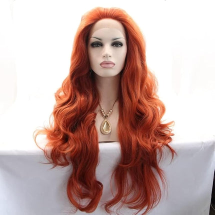 Auburn Synthetic lace front wig for women body wav
