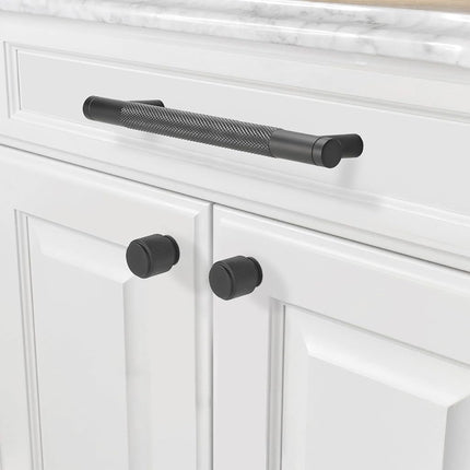 BUKOBYHE 10 Pack 3Inch Matte Black Kitchen Cabinet Handles Knurled Cabinet Pulls Black Drawer Pulls Kitchen Hardware