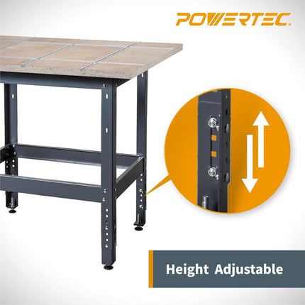 Support pour table de défonceuse POWERTEC UT1006 | Base robuste d'une capacité de 180 kg avec pieds réglables et niveleurs
