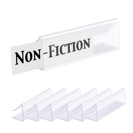 Pack of 25 – Clear Plastic Shelf Label Holder, Woo