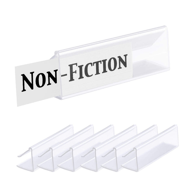 Pack of 25 – Clear Plastic Shelf Label Holder, Woo