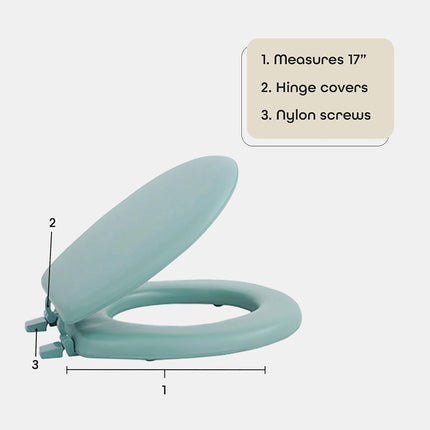Achim Home Furnishings TOVYSTLG04 Fantasia Standard Toilet Seat, 17-Inch, Soft Light Green