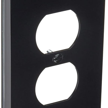 Leviton 1-Gang Duplex Receptacle Wallplate, Midway Size, PJ8-E, Black