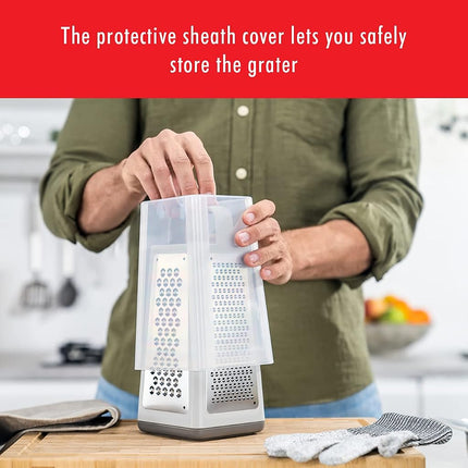 ZWILLING Z-Cut Tower Multifunctional Box Grater - Faster Grating Technology, Cheese Zester, Garlic Slicer, Rasp and More