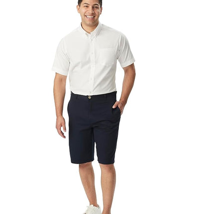 French Toast Men's Short Sleeve Oxford, White, XXL