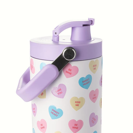 Simple Modern Trek Pivot With Handle 30 Oz Flip Straw Tumbler For Her Gifts Valentines Day Word Hearts Pattern Stainless Steel Jug Interchangeable Straw And Chug Lids