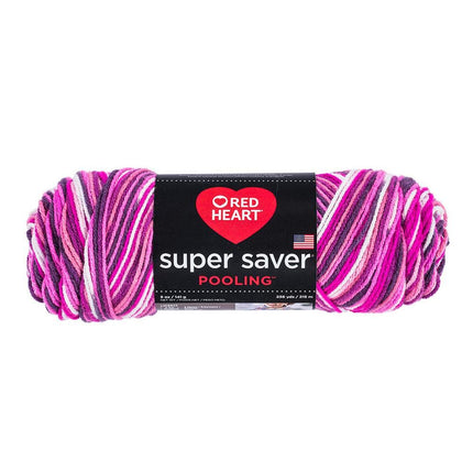 RED Heart E300P.8751 Super Saver Yarn, Berry Pooli