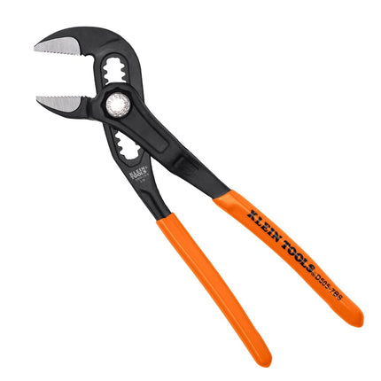 Klein Tools D5057BS 7-Inch Straight Jaw Quick-Adjust Pump Pliers, Adjustable Pliers, Heavy-Duty Hand Tool with Serrated Teeth