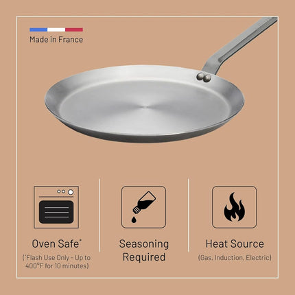 De Buyer 5615.30 Mineral B Element Crepe Pan, 30 cm Diameter