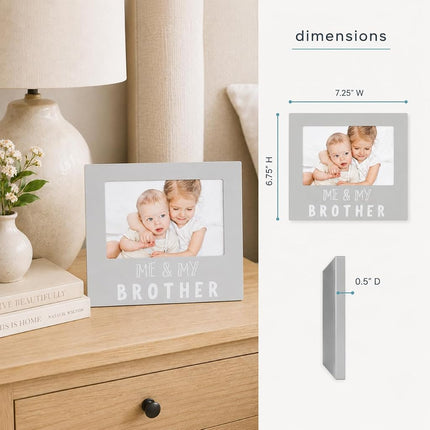 Pearhead Me and My Brother Sentiment Photo Frame,Sibilng Pictures, Gray,1 Count(Pack of 1)