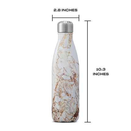 S'well CGEL-17-B17 Insulated Thermal Drinking Bottle, 500 ml, Calacatta Gold