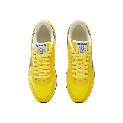 Reebok Unisex-Adult Classic Leather V1 Sneaker, Golden Haze/Optimum Blue/Chalk, 5.5 Women/4 Men