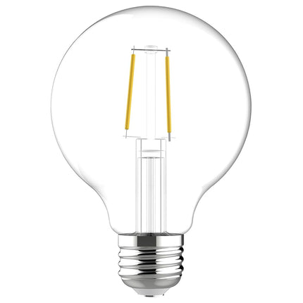GE Relax LED Globe Light Bulbs, 4.5 Watts (40 Watt Equivalent) Soft White HD Light, Clear Finish, Medium Base, Dimmable (2 Pack)