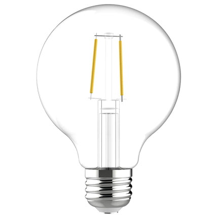 GE Relax LED Globe Light Bulbs, 4.5 Watts (40 Watt Equivalent) Soft White HD Light, Clear Finish, Medium Base, Dimmable (2 Pack)