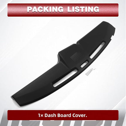 Cubierta de salpicadero HECASA compatible con Ford F-100 F-150 F-250 F-350 Bronco de 1980-1986, reemplazo para número de pieza 12-108-BLK, cubierta de salpicadero de plástico ABS pintado de negro