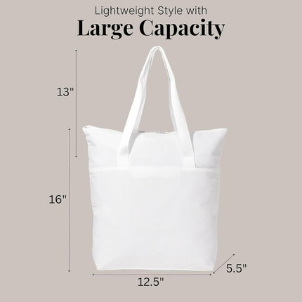 Baggallini Swift Tote Bag for Women - Lightweight 12x16 Nylon Zipped Travel Carry On Bag w/Luggage Sleeve, B-lite Bright White, One Size