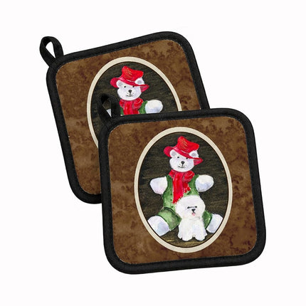 Caroline's Treasures Bichon Frise avec ours en peluche Paire de maniques SS8948PTHD, 7,5HX7,5W, Multicolore
