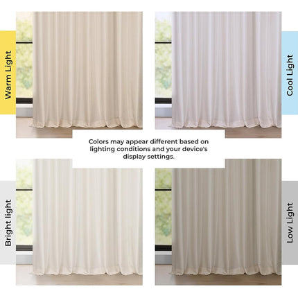 HPD Half Price Drapes Faux Silk Blackout Curtains 120 Inches Long for Bedroom & Living Room Vintage Textured Blackout Curtain (1 Panel), 50W x 120L, Off White