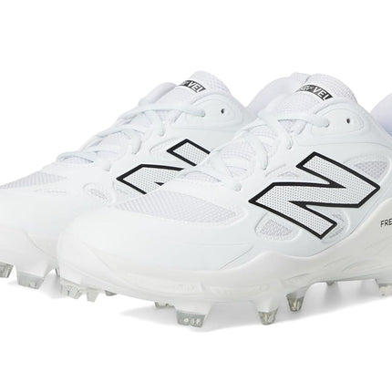 New Balance Women's Fresh Foam Velo V4 Molded Softball Shoe, White/Black, 5