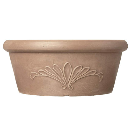 Arcadia Garden Products PSW TA20TP Plastic/Stone/Wood Composite Bulb Pan – No Drainage Hole (Drillable), 8"x3", Taupe