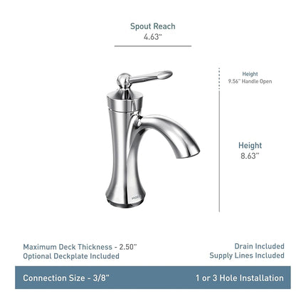 Moen 4500ORB Wynford One-Handle High Arc Bathroom Faucet, Oil Rubbed Bronze