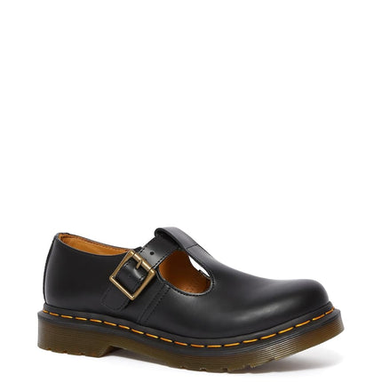 Dr. Martens Women's Polley Mary Jane Flat, Black Smooth, 4 Medium UK (6 US)