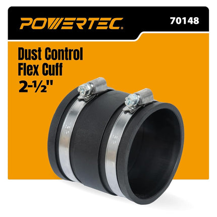 POWERTEC 70148 Dust Control Flex Cuff with Steel C