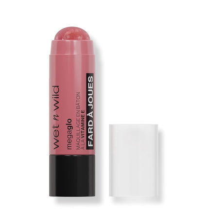 Wet n Wild, Mega Glo Vitamin E Makeup Stick, Multipurpose Blush Stick for Eyes, Cheeks and Lips, with Buildable and Blendable Formula, Travel-Ready and Retractable, Dusty Pink