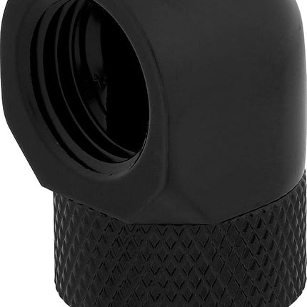 Corsair Hydro X Series, 90 Degree Rotary Adapter, Twin Pack (G1/4 BSPP Port Threads, Solid Brass Durability, Secure Rotation Mechanism, Quality Polished Finish, Optimised for High Flow Rates) Black