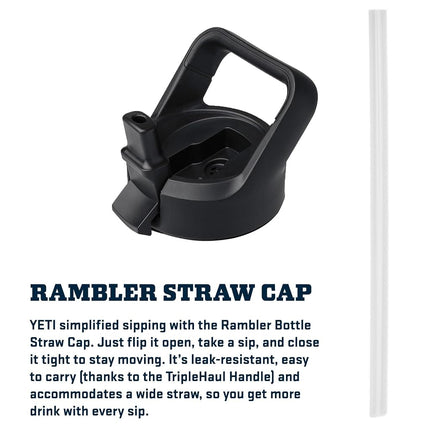 Bouteille YETI Rambler 769 ml, isolée sous vide, en acier inoxydable avec bouchon paille de couleur assortie, bleu marine
