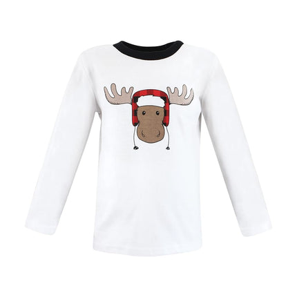 Hudson Baby Baby-Girls Long Sleeve T-Shirts, Winter Penguin Moose, 2T