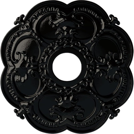 18"OD x 3 1/2"ID x 1 1/2"P Rotherham Ceiling Medallion (Fits Canopies up to 3 1/2"), Hand-Painted Black Pearl