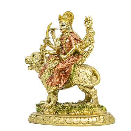 Estatua pequeña de la diosa hindú Durga - Figurita del dios indio Durga sobre tigre, decoración, hinduismo, ídolo de Buda, escultura para casa, oficina, templo, puja, mandir, murti, regalos de Diwali, pooja, altar de meditación de yoga