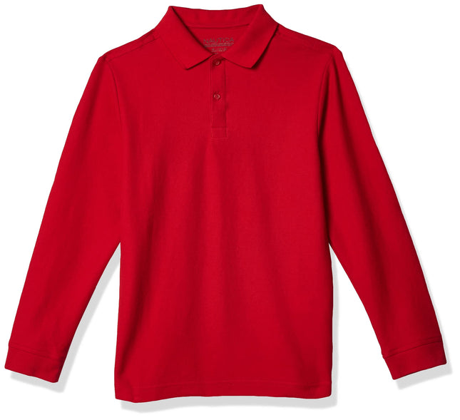 Nautica Boys' School Uniform Long Sleeve Polo Shir